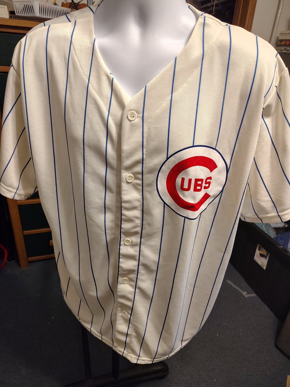 Match-Up Cream Shirt with Blue Pinstripes